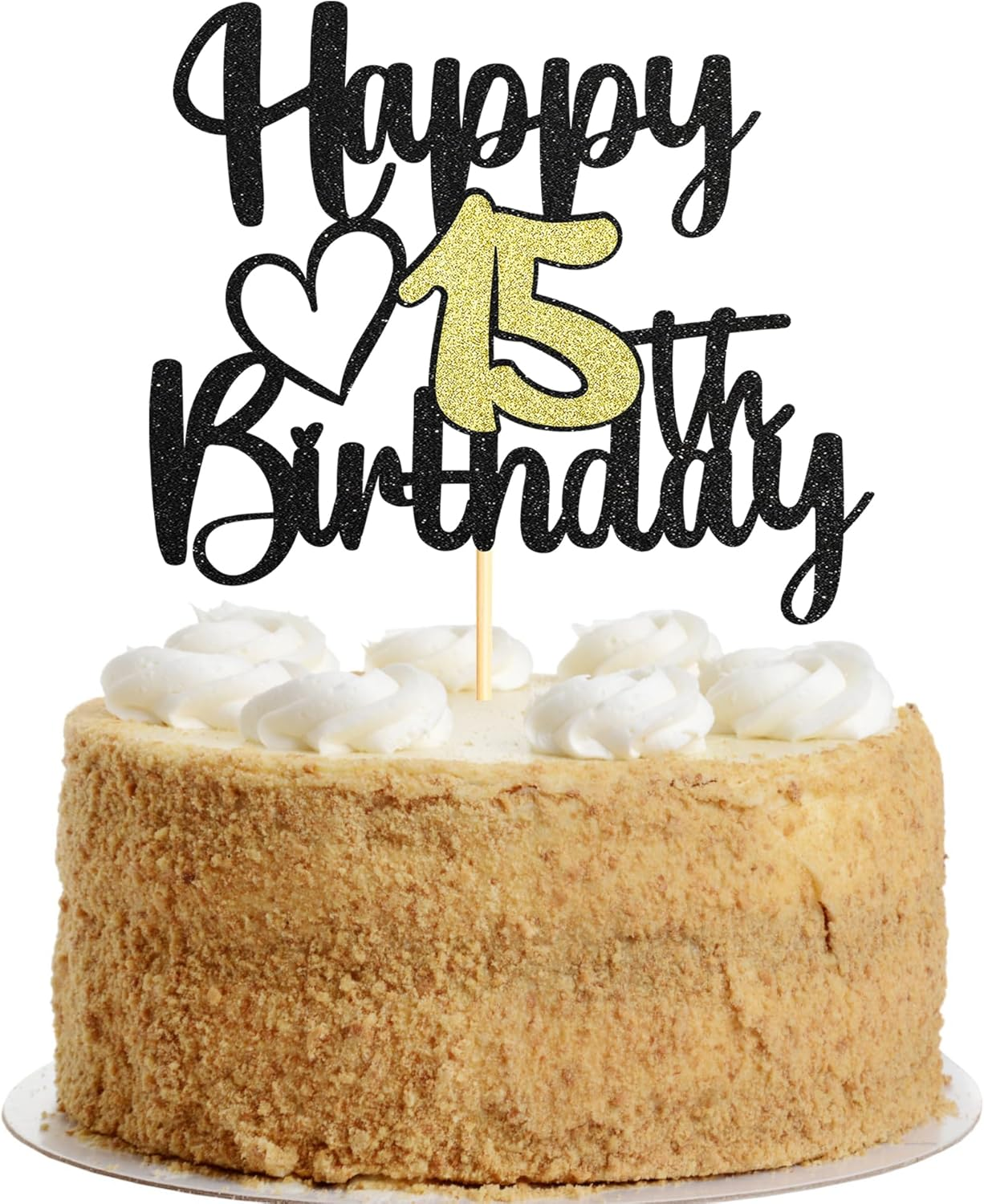 Sumerk 1 PC Happy 18Th Birthday Cake Topper Gold Happy Birthday Cake Decorations for Women Men 18Th Birthday Cake Toppers Cake Decoration for Birthday Anniversary Party