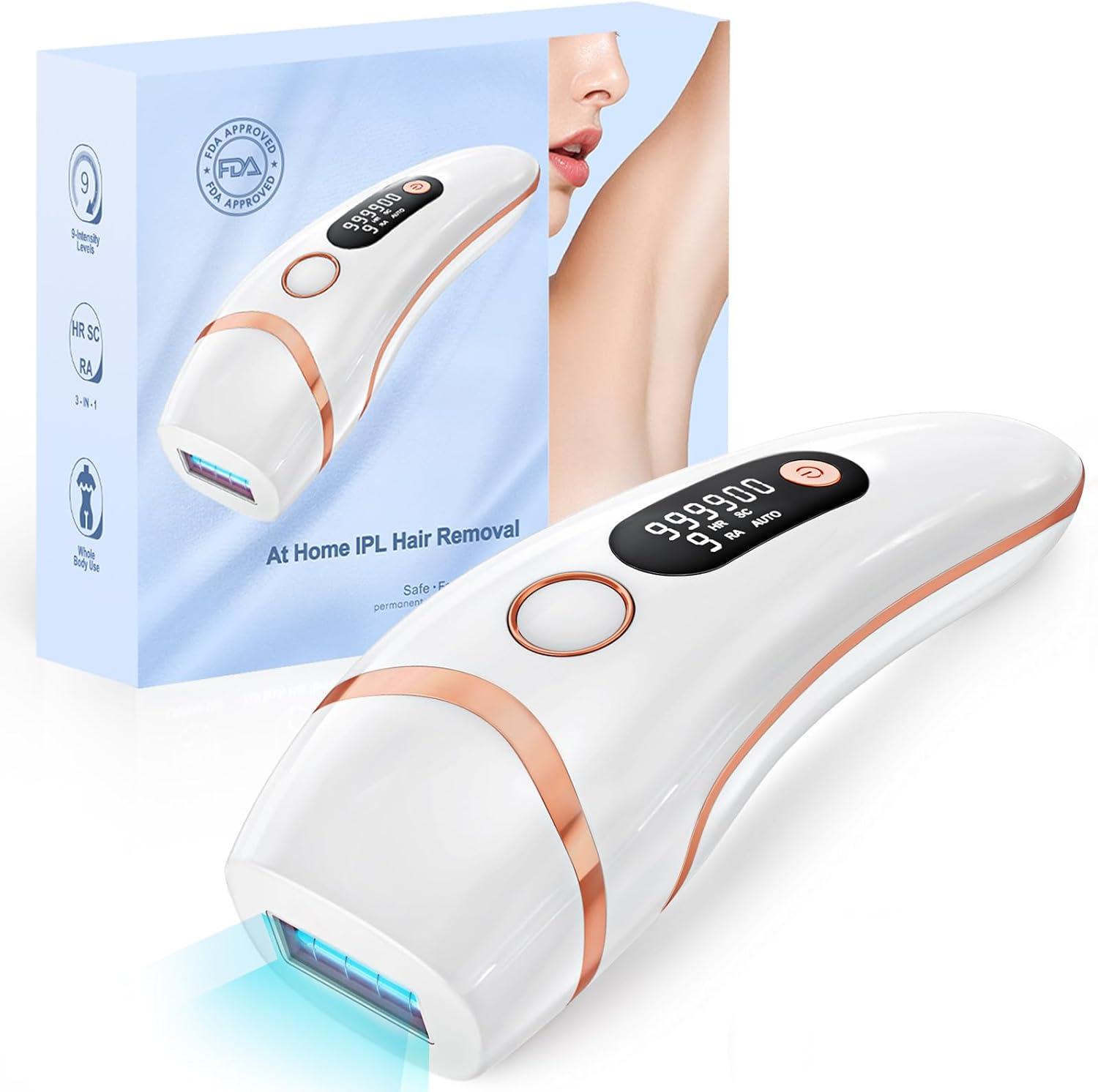 AMOTAOS Laser IPL Hair Removal - at Home Permanent Hair Remover Device for Women Men, 999900 Flashes image number 2