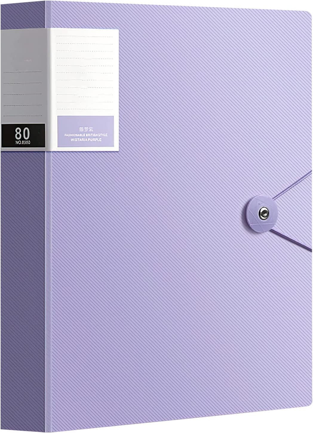 Binder with Plastic Sleeves 40/60/80 Pocket Bound Sheet Protector Presentation Book, Display Book, for A4 Size Inserts (80 Pocket, Purple) image number 1