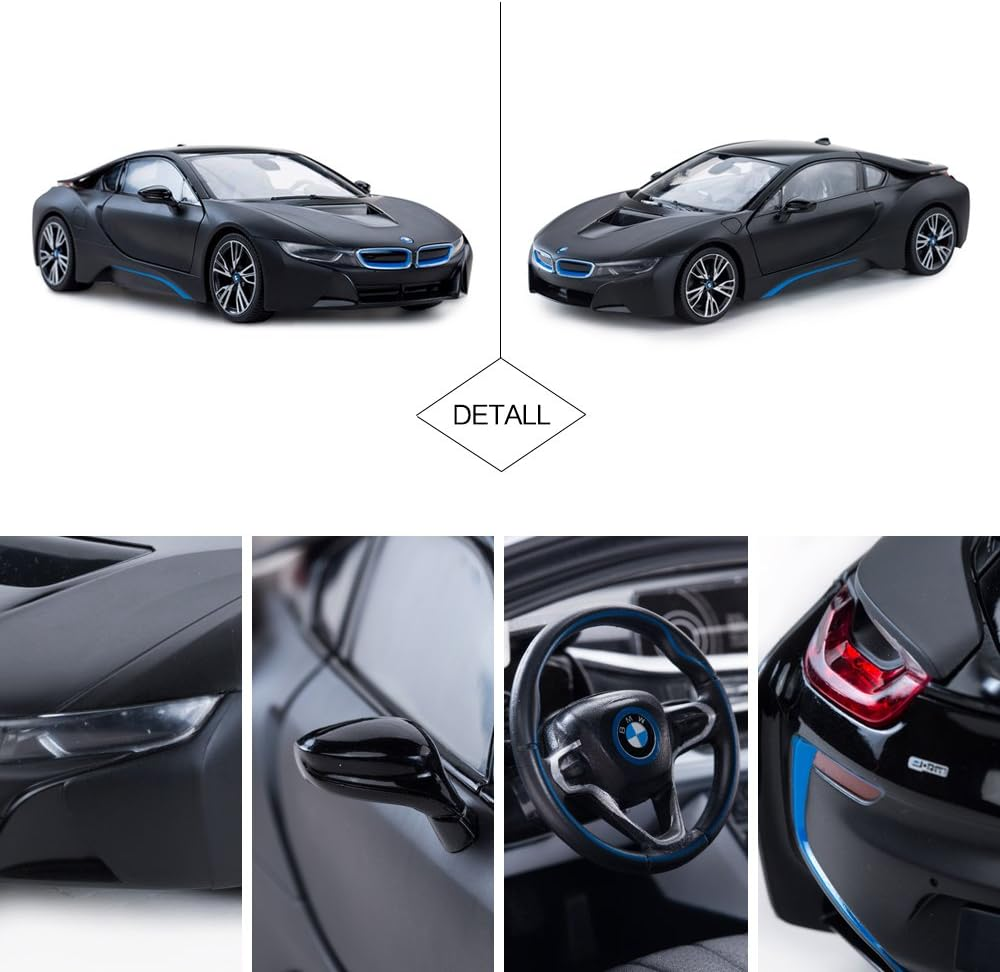 RASTAR BMW Remote Control Car, 1/14 BMW I8 RC Toy Model Vehicle for Kids, Open Doors by RC - Matt Black image number 4