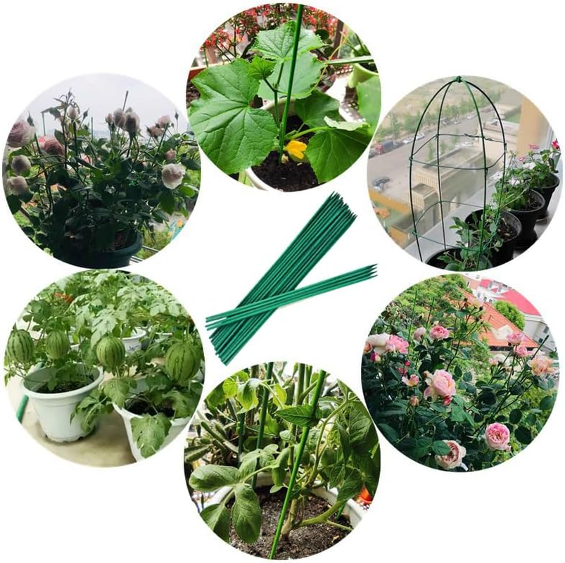 100Pcs Garden Wood Plant Stakes,Betterjonny 15.7Inch Long Bamboo Plant Support with 100Pcs Metallic Twist Ties Sticks Sturdy Floral Plant Support Stakes Wooden for Floral Picks Roasting Sticks image number 4