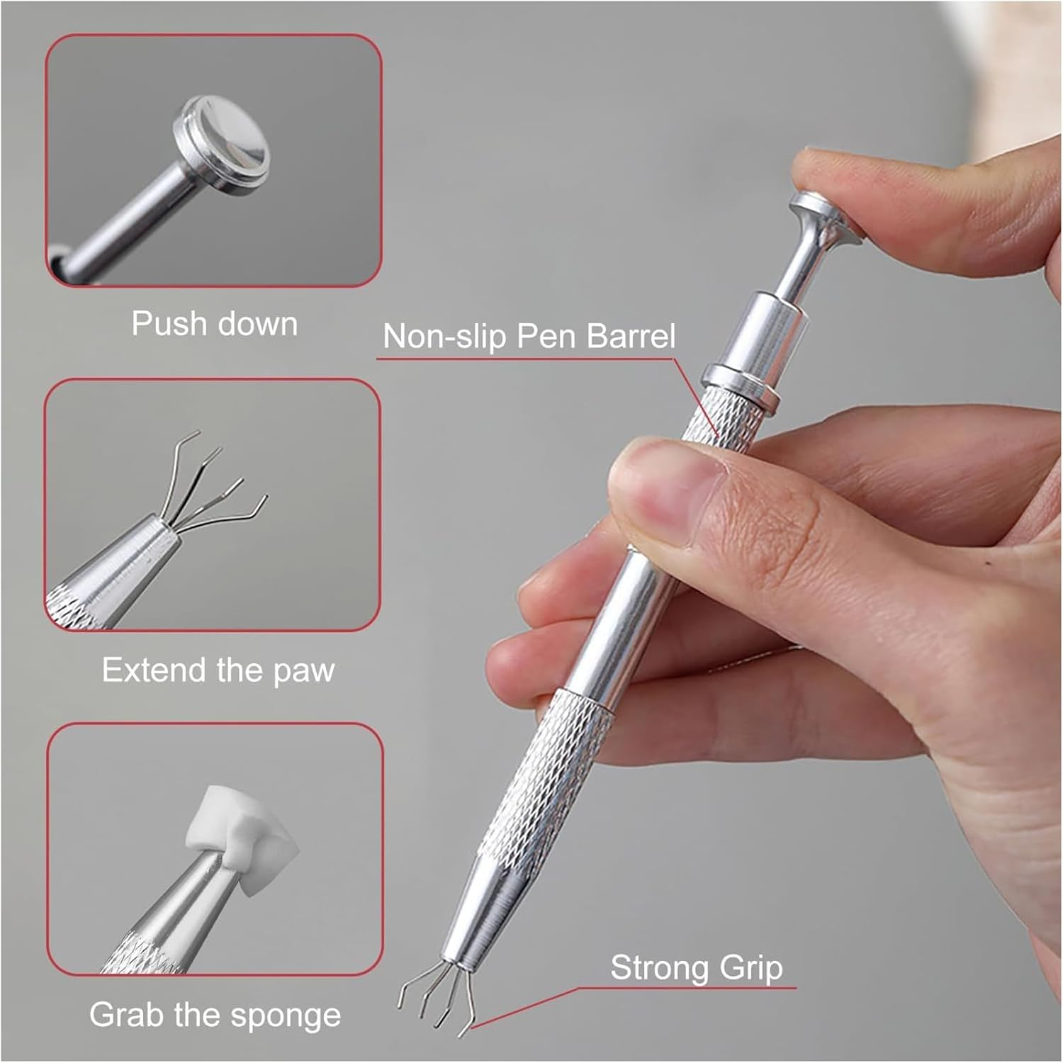 Gupcaqosjw Nail Sponges - 200-Pieces Nail Painting Sponges with Grabbing Pen - Professional Beauty Salon Manicure Tool for Family Friends Girls Mom Women image number 1