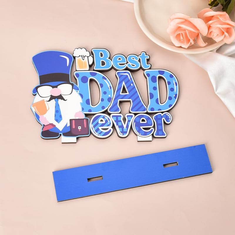 Dad Fathers Day Table Decorations Dad Birthday Party Supplies Father Day Centerpieces Best Dad Ever Plaque Dad Signs for Home Decor Dad Decorative Signage Dad Wood Decor Housewarming Gifts for Dads image number 3