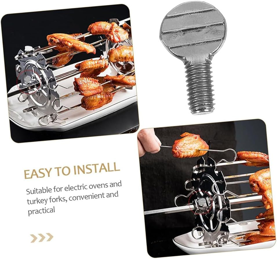 10 Pcs Stainless Steel Rotisserie Screws for Electric Ovens and Air Fryers，Secure Thumb Fasteners, Durable BBQ Grill Accessories, Rust Proof Kitchen Tools for Stable Cooking image number 5