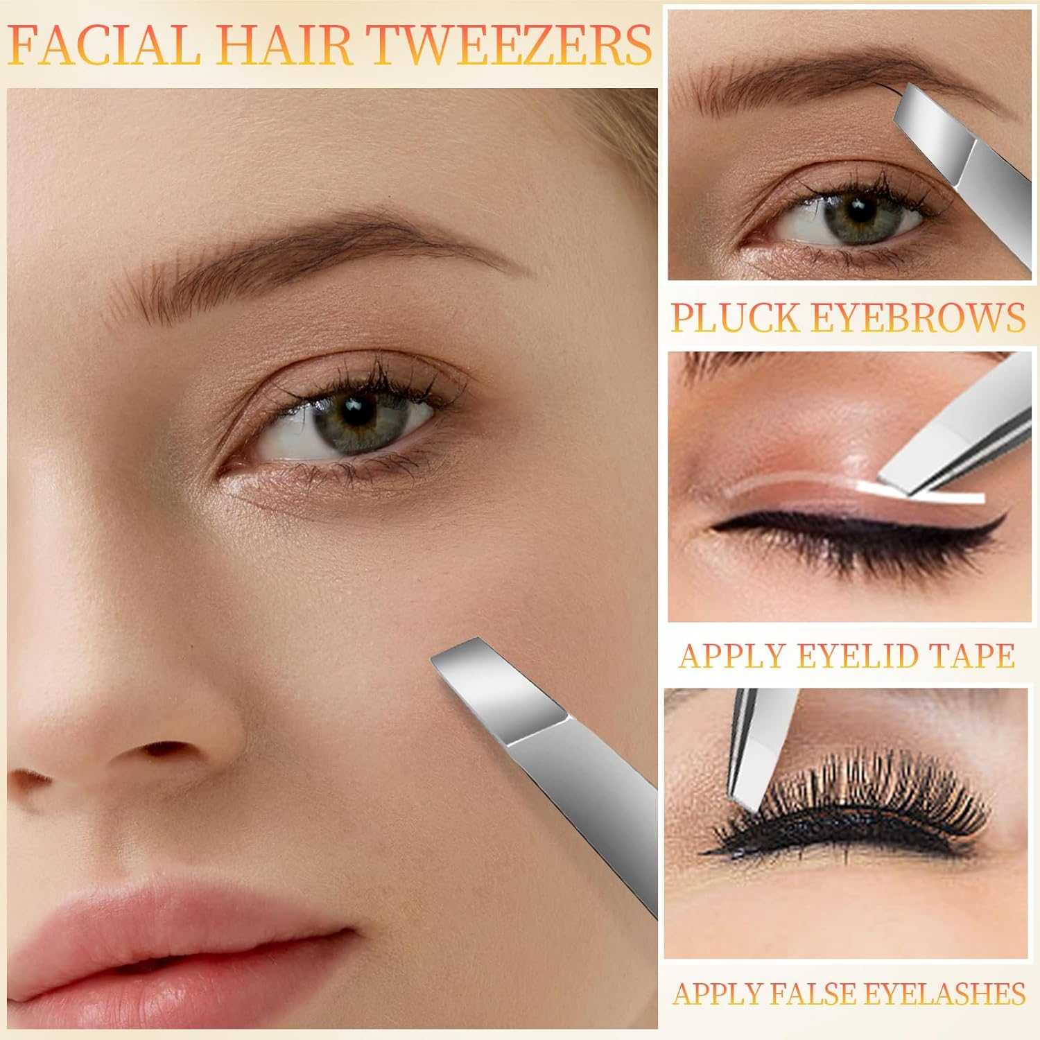 Teenitor 4 Pcs Professional Blackhead Tweezers and Pimple Popper Tool Kit, Stainless Steel Cell Tweezers for Blackhead, Pimple, Whitehead, Ance image number 5