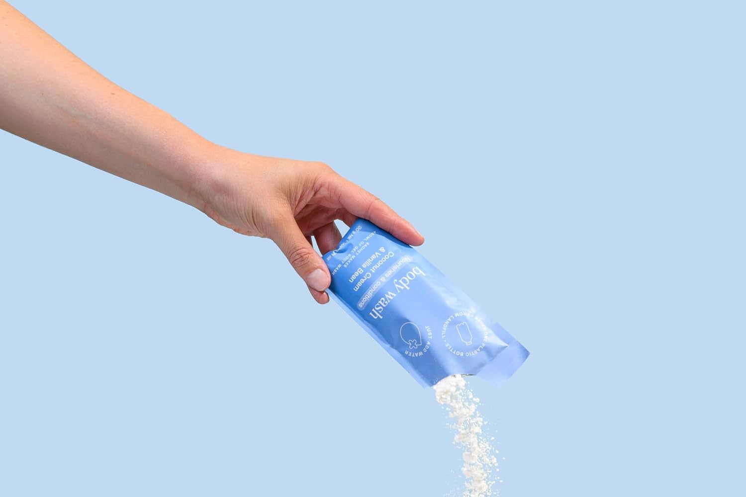 Epzen Coconut Cream & Vanilla Bean Body Wash Starter Pack - Organic Powder-To-Gel with AHA, Inulin, Oatmeal - Non-Stripping, Luxurious Lather &ndash; Refillable image number 3