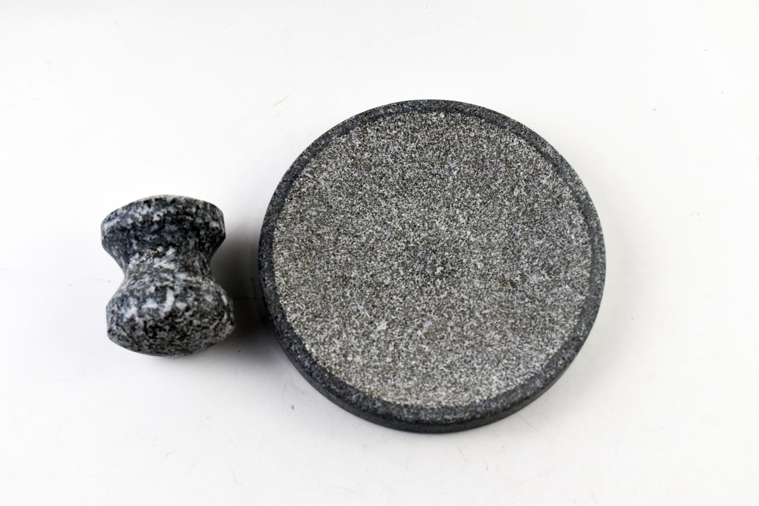 Small Size 6In/15Cm Granite Grinder Mortar and Pestle Set Stone Plate Set for Spice and Salt on Camping Primitive Lava Dish (1.8 Lbs-0.8 Kg) image number 4
