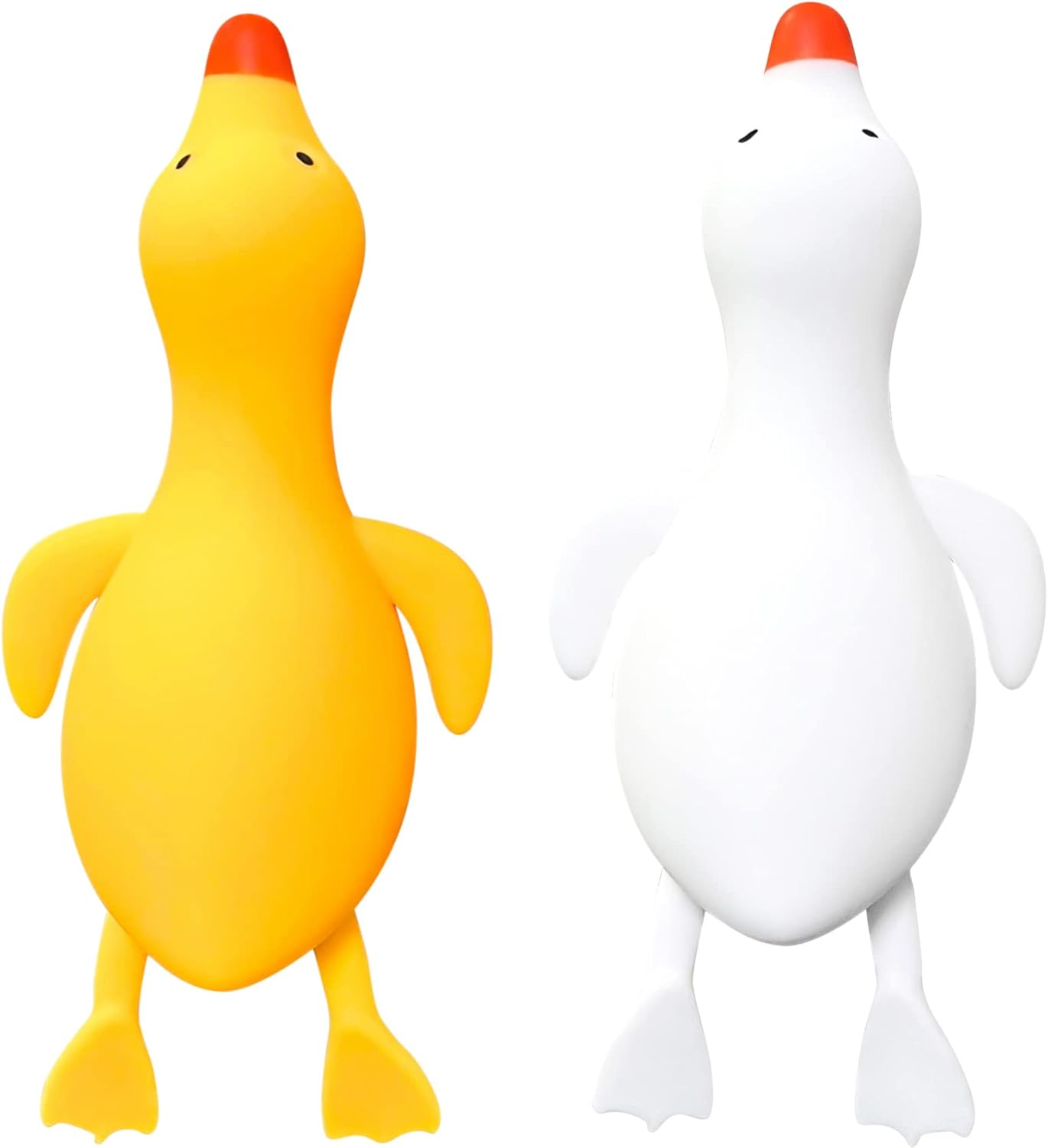 Stretchy Stress Relief Balls (Set of 2) Duck Squeeze Ball Sensory Fidget Toys | Anxiety Relief Animal Dough Balls for Boys, Girls, Kids, Adults | Squishy Stress Balls Squish Toys