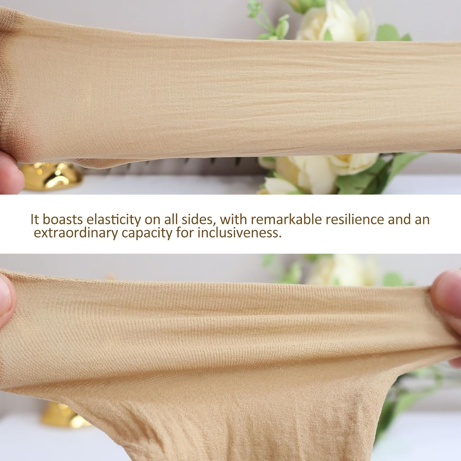 6 Pack Stretchable Nylon Stocking Wig Caps, Lightweight and Breathable, Nude Wig Caps for Women (Apricot) image number 5