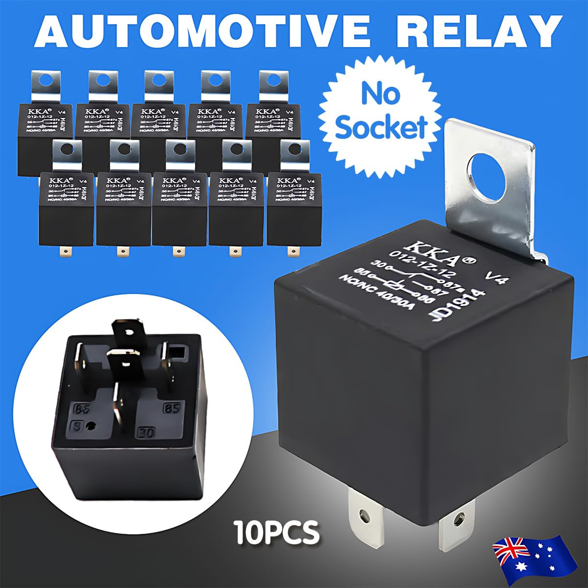 10X 40/30 Amp 12V Car SPDT Automotive Relay DC 5 Pin 5 Wires, Durable, High-Performance for Car Electronics image number 1