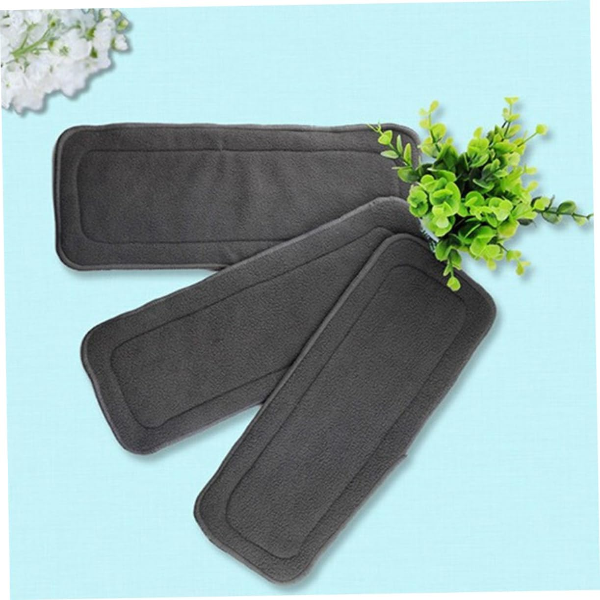 2Pcs Boy Girl Cloth Diaper Inserts Bamboo Charcoal Fiber Washable Super Absorbent for Reusable Diapers image number 1