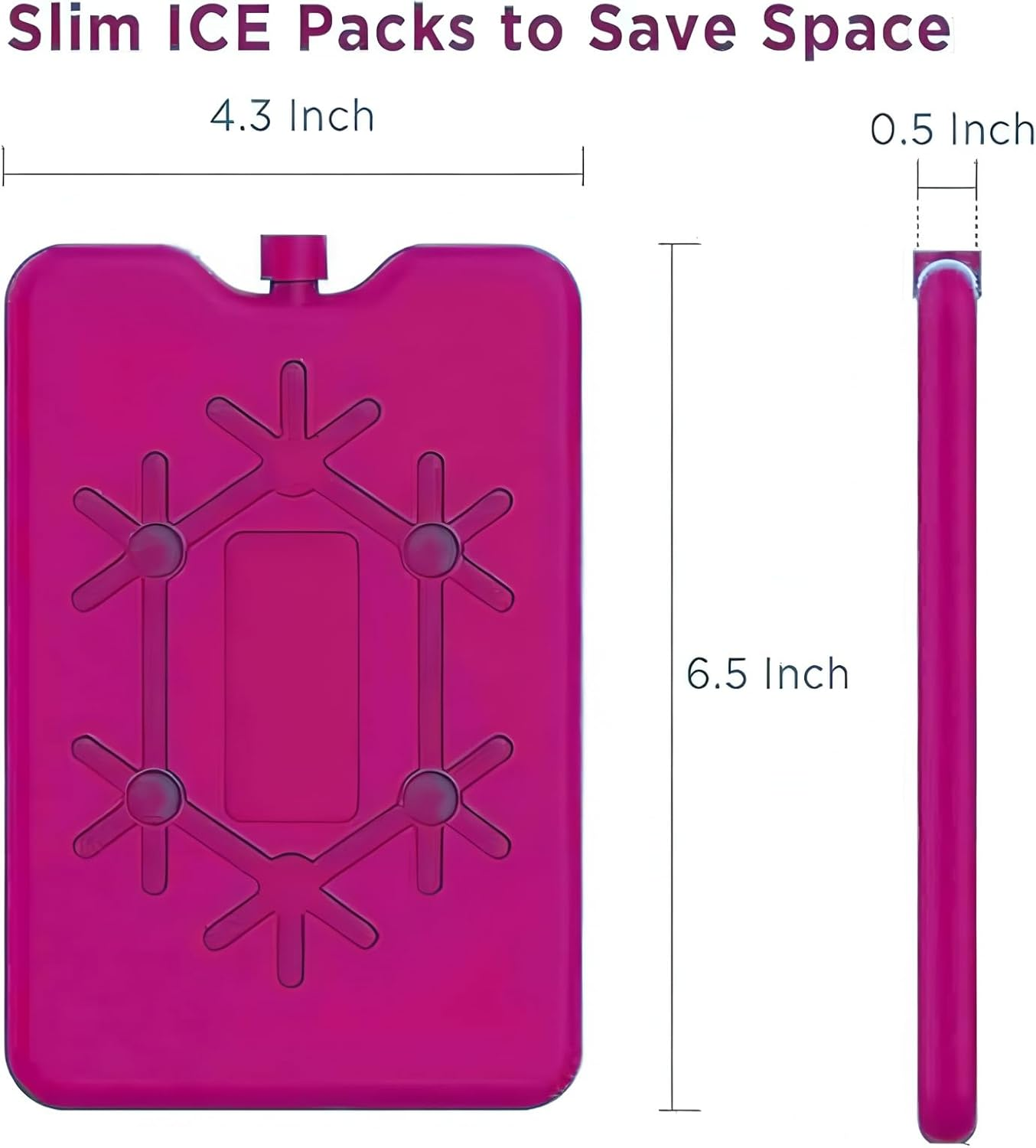 Ice Pack，Ultra-Thin Reusable Ice Packs for Lunch Boxes, Coolers & Breastmilk Bags - Long-Lasting Cooling Solution to Keep Food Fresh 4Pack (Rose Red)
