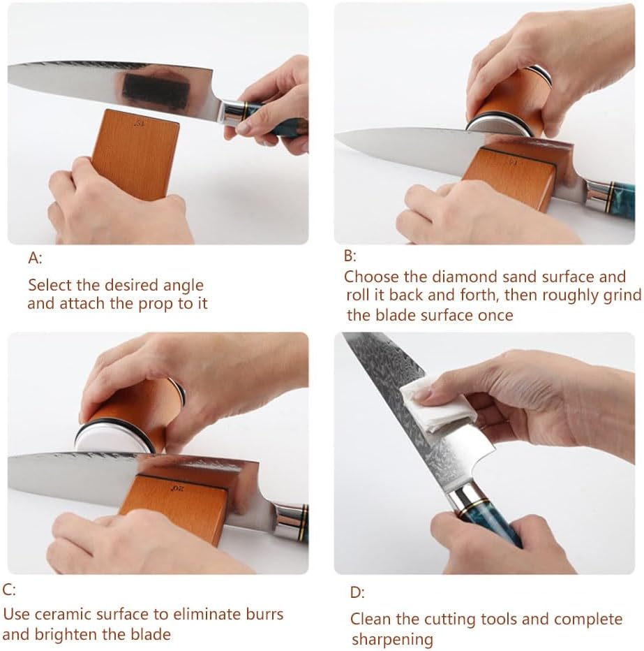 Rolling Knife Sharpener with 15-20 Degree Sharpening,Tumbler Rolling Knife Sharpening System for Kitchen Knives, Knife Sharpener Kit,Chef'S Knife Sets image number 1