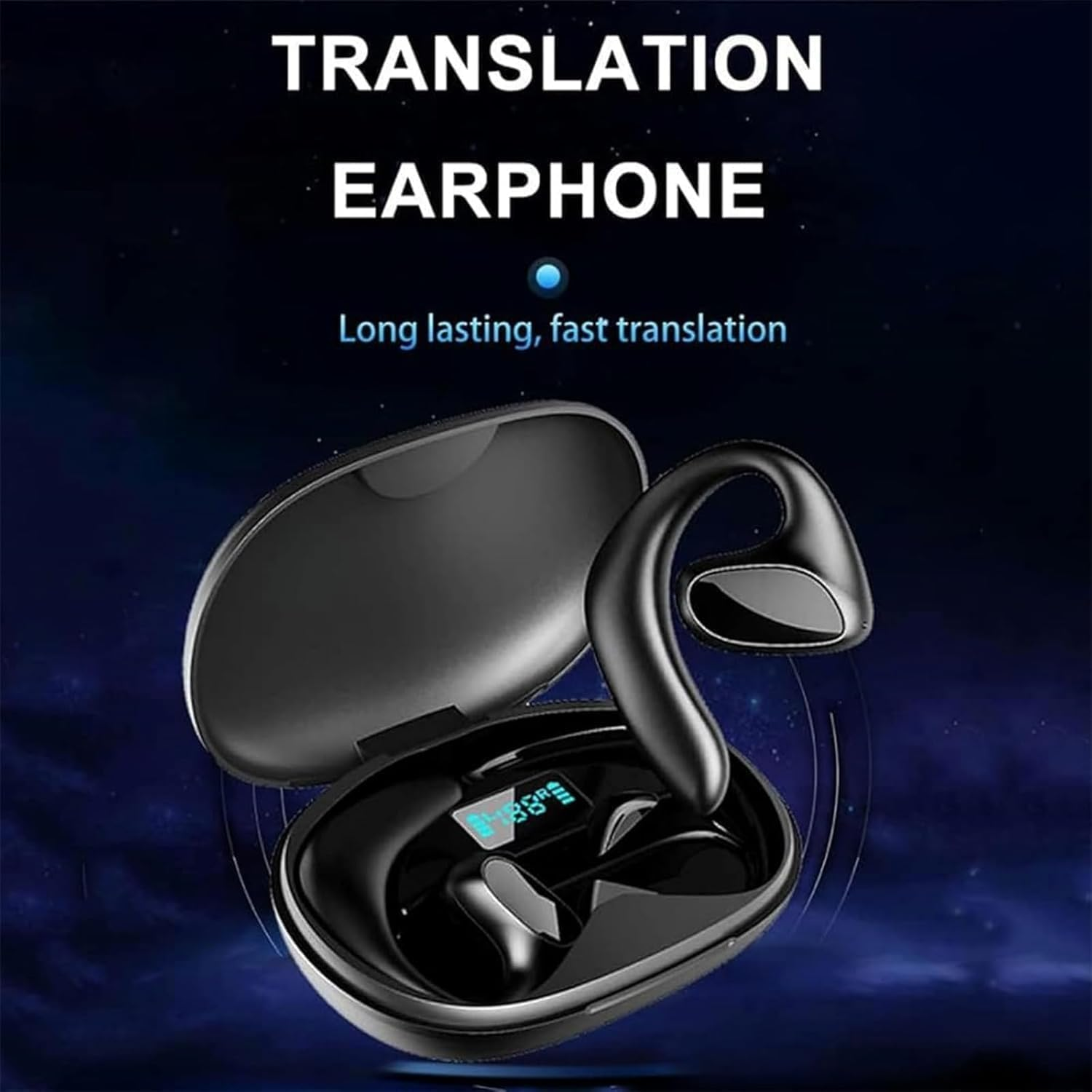Ailymur V2 Translator Earbuds, Translation Headphones Real Time, 144 Languages & Accents Two-Way Translator Pods Real Time, for Travel Business Learning (Black) image number 1