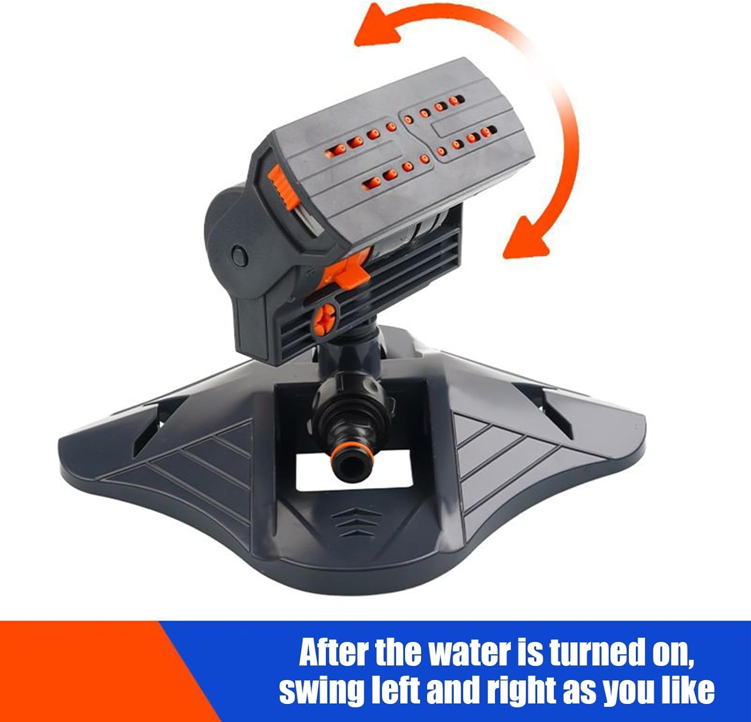 Outdoor Watering Fixture - Adjustable Yard Sprinkler, 16-Hole Irrigation Device | 360 Degree Rotating Water-Saving Sprinkler for Greenhouse Flower Bed Farm Lawn Park Garden Patio Vegetable Garden image number 5