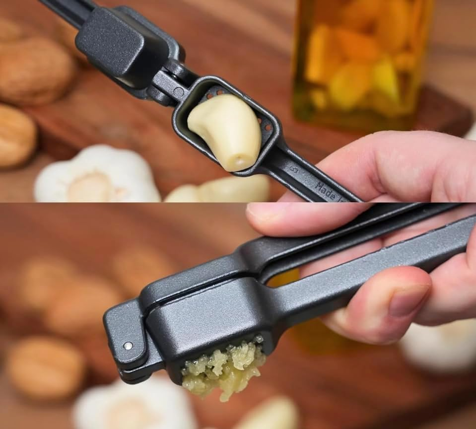 Westmark Biopress Black Edition Garlic Press - Ergonomic Garlic Press Dishwasher Safe - Extra Grip Feel - Anthracite