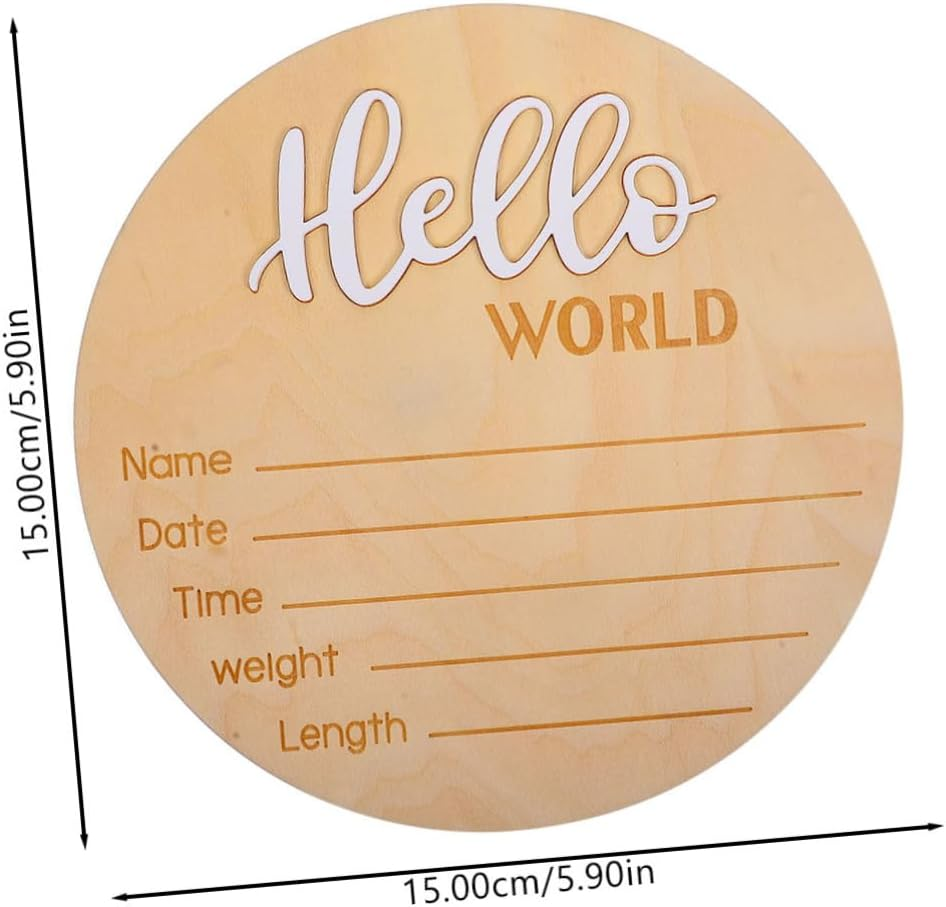 Minkissy Wooden Newborn Name Sign Birth Announcement Sign for Hospital for Boy Girl image number 3