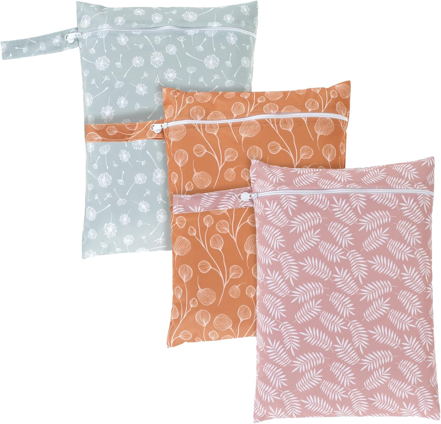 3Pcs Wet Bags with Zipper Closure Waterproof Wet Storage Bag Reusable Wet Clothes Bag Portable Bathing Suit Bags Large Capacity Wet Dry Bag for Swimsuits Baby Diapers Beach Pool (Style3)