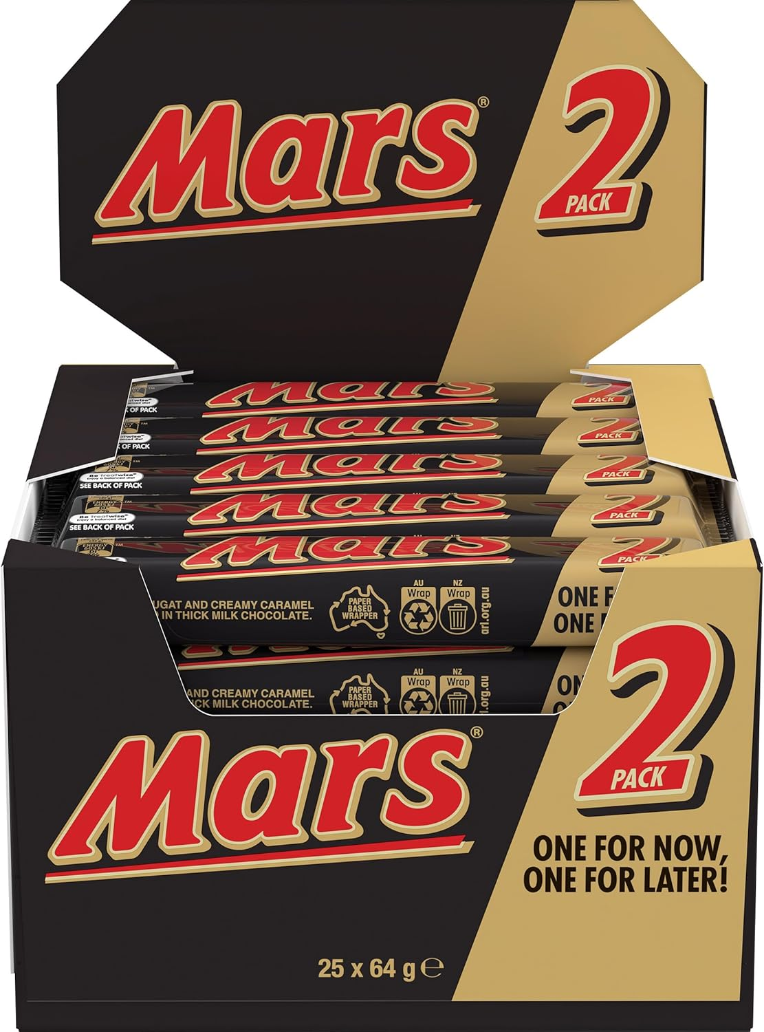 Mars Chocolate Bar with Nougat and Caramel 2 Pieces, 64 G (25 Bars) image number 3