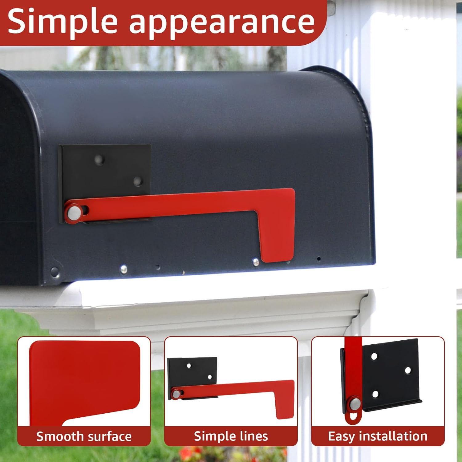 1Pc/2Pcs Mailbox Flag Replacement Kit with Double Sided Adhesive Professional Mailbox Replacement Flag Kit Multiple Installation Methods for Metal Brick Stone Wood and All Other Surfaces (01) image number 5