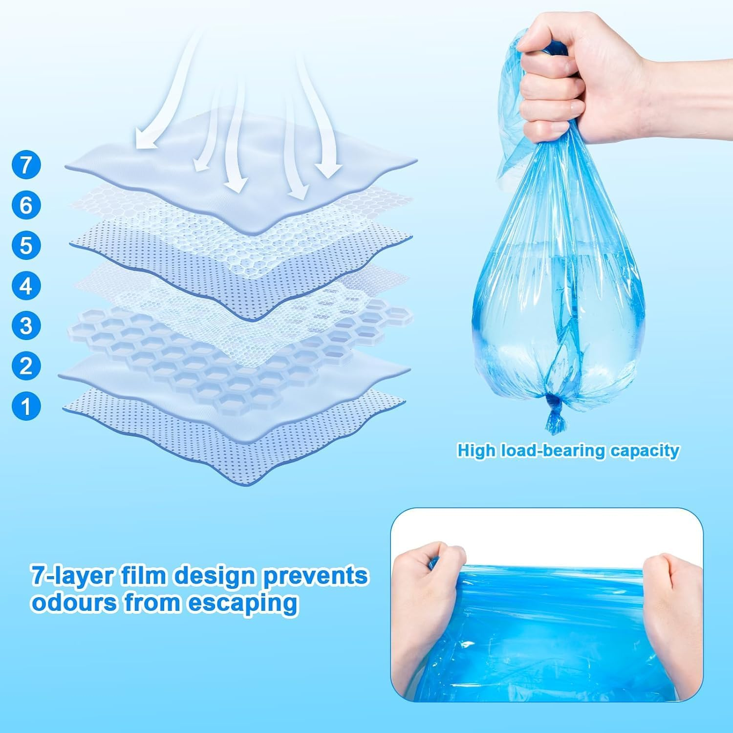 10PCS Nappy Bin Refills, 4.5M Diaper Pail Refill Bags Set Thickened Anti-Odour and Antibacterial Nappy Bag Compatible with Tommee Tippee, Angelcare, Munchkin, Genie image number 3