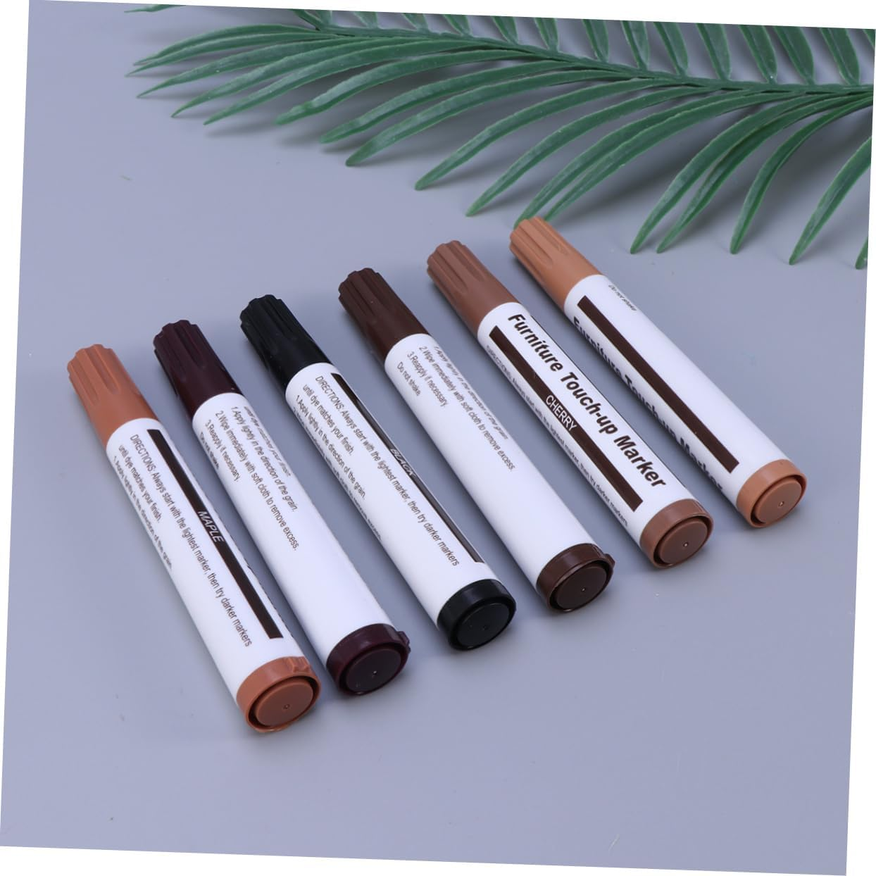 STOBOK Furniture Touch-Up Pen Set 6 Pcs Wood Furniture Markers Hide Marks Quick Dry Fade Resistant image number 1