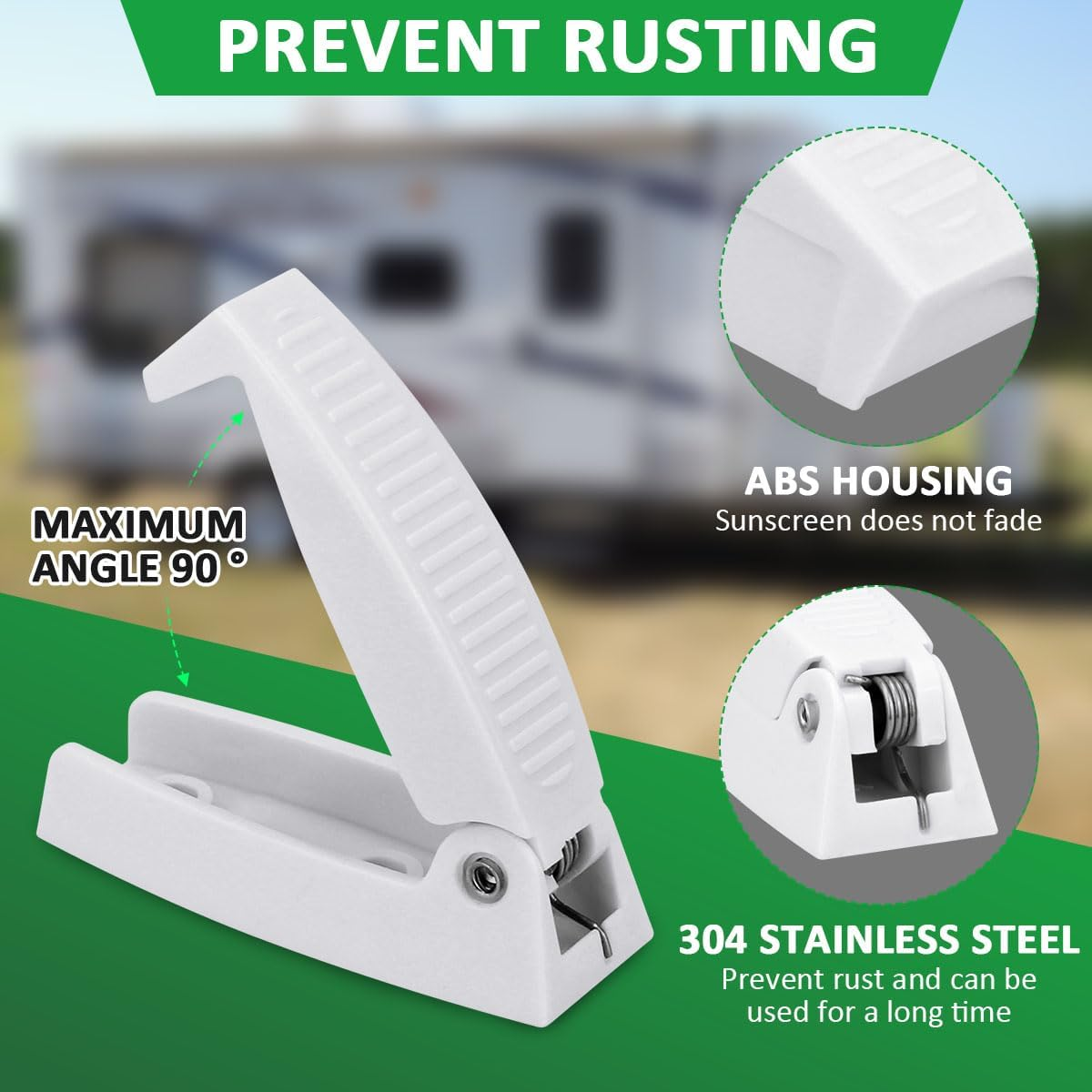 2Pcs RV Door Holder Clips Camper Door Latch Baggage Door Catches Compartment Latch Holders Fit for Various RV, Travel Trailer, Camper Vans, Motor Home to Keep Door Open