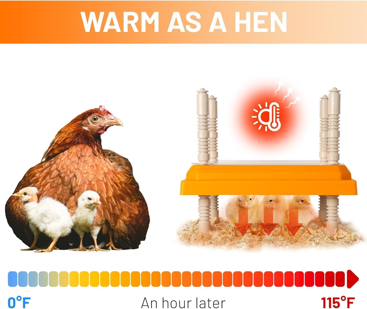 Brooder Heater for Chicks, 10" X 10" for 15 Chicks Heating Plate with Adjustable Height and Angle 15W Chicken Brooder Warm like Mother Hen image number 4