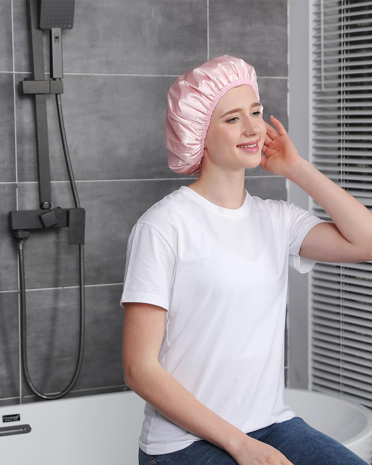 Years Calm Silk Bonnet for Sleeping Women, Double Layer Soft Ajustable Elasticity Band Satin Bonnet for Sleeping Hair - Sleep Shower Caps (T-3) image number 6