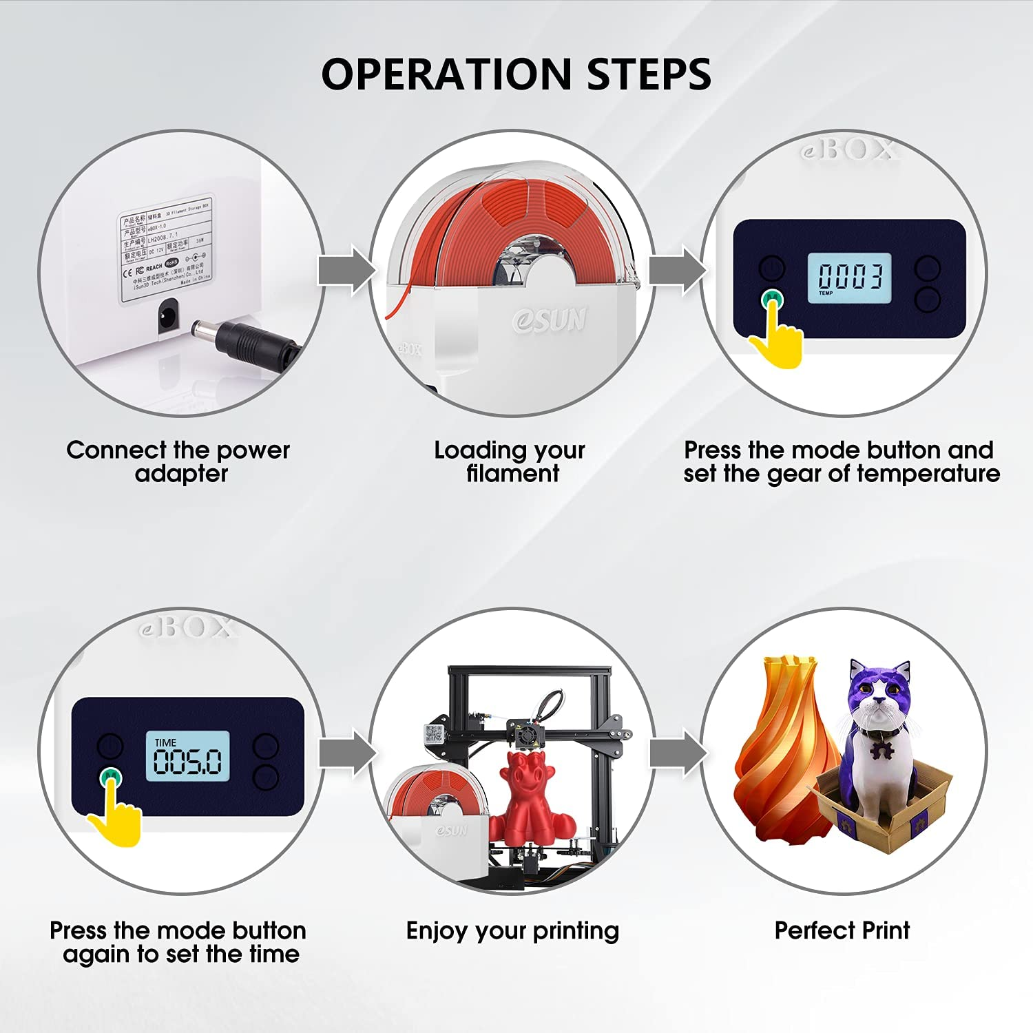 Esun Ebox Lite 3D Filament Dryer Box Drying Filaments Storage Box Keeping Filament Dry Holder Free 3D Printing Tools&hellip; image number 4