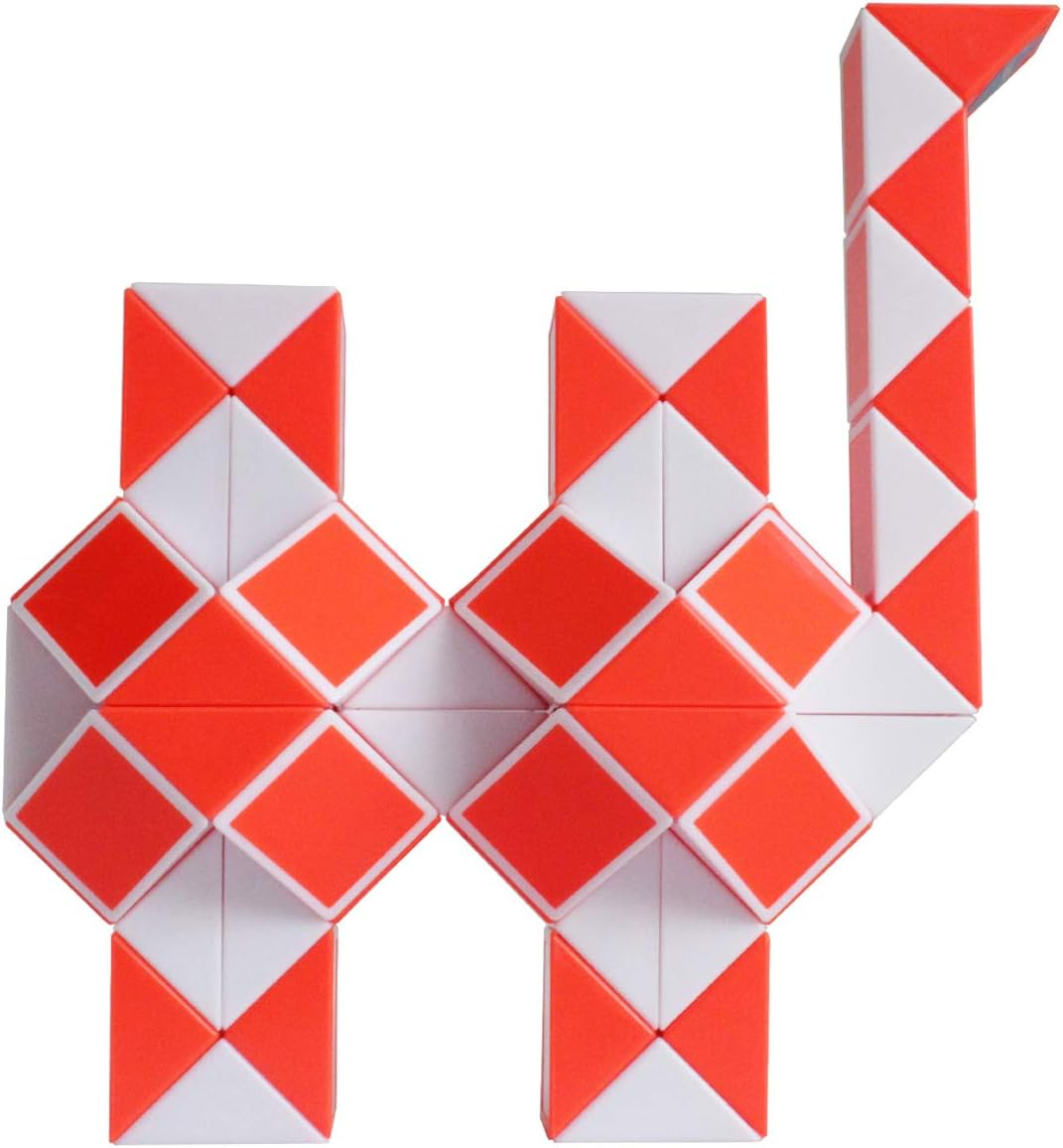 Mipartebo Magic Snake Cube Twist Puzzle 72 Wedges Sensory Fidget Stocking Stuffers Large Size Kids Party Favors Orange