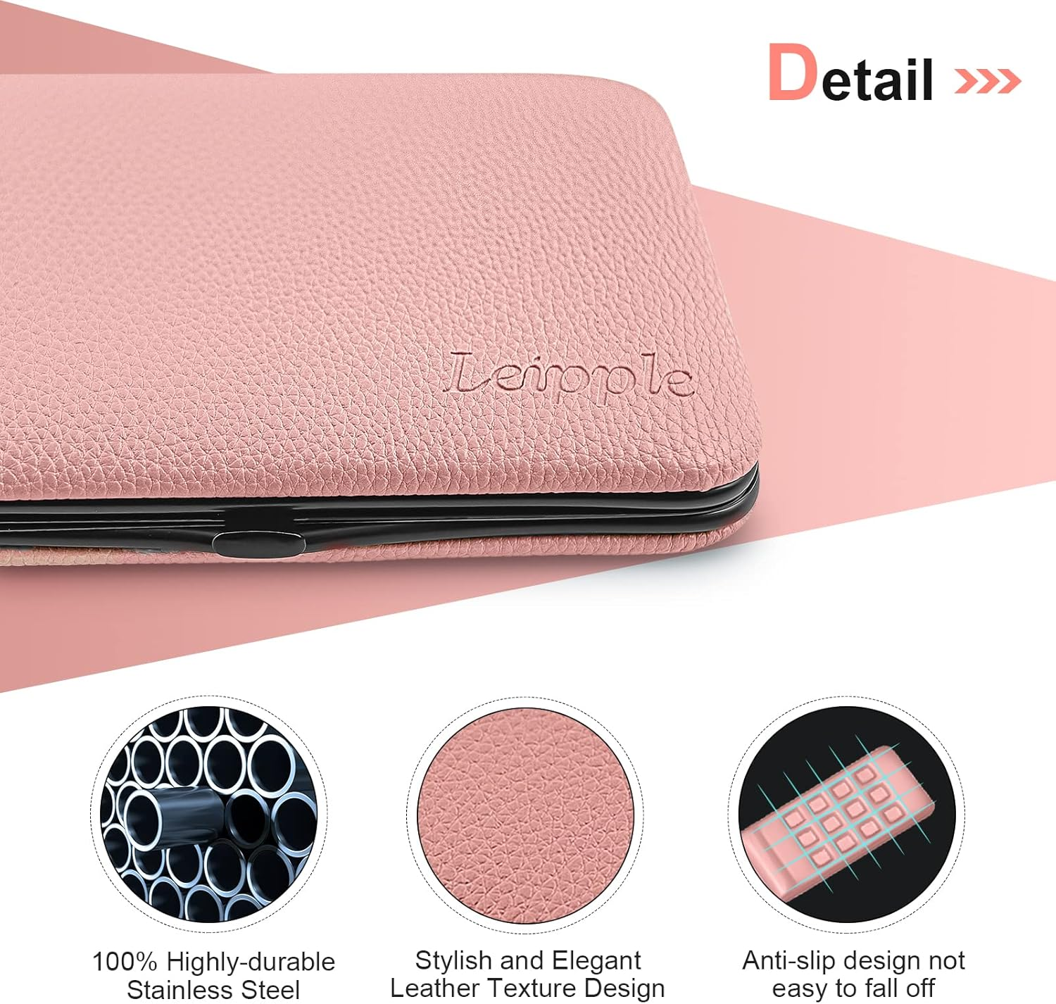 Manicure Set Professional Pedicure Kit Nail Clippers Kit - 18 Pcs Nail Care Tools - Grooming Kit with Luxurious Upgraded Travel Case(Pink)