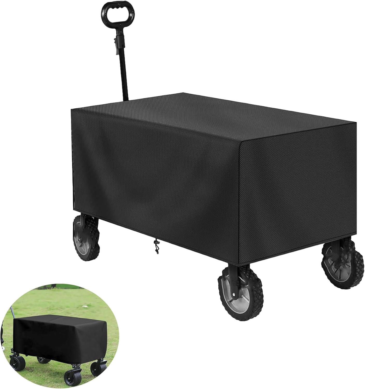 Folding Garden Cart Cover - Waterproof, Dustproof Oxford Cloth Protective Cover for Festival Wagon, Cart (97X61X56Cm) image number 2