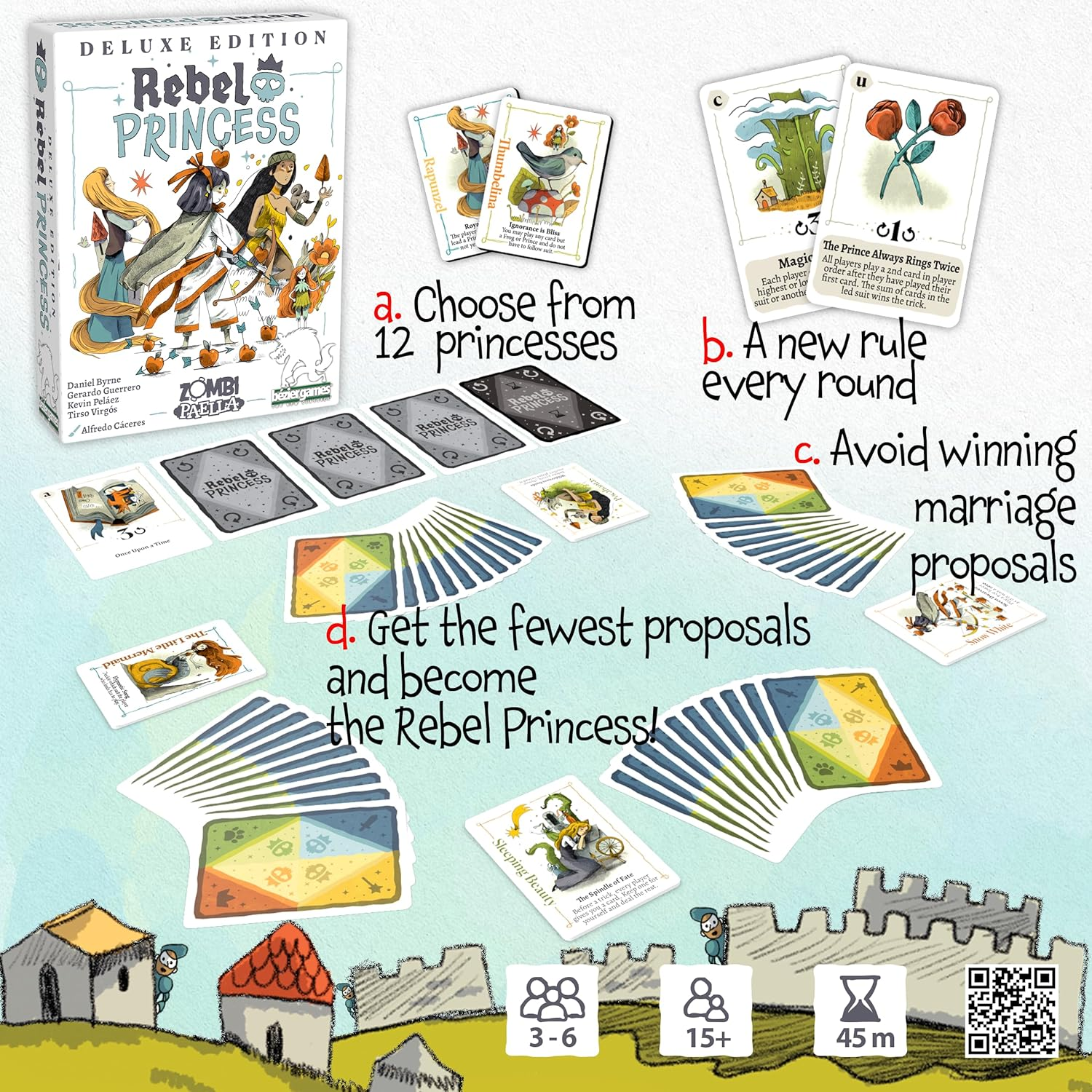 Rebel Princess Deluxe Edition, Ultimate Blend of Theme and Strategy, Fast-Paced Addictive Card Game, Perfect for Game Nights - 3+ Players, Ages 15+, 45 Minutes - from the Creators of Cat in the Box image number 1