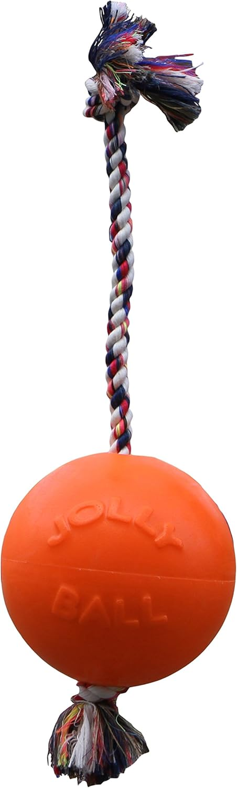 Jolly Pets Romp-N-Roll Rope and Ball Dog Toy, 8 Inches/Large, Orange image number 3
