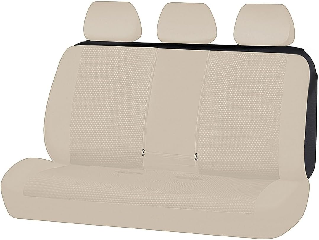 Flying Banner Rear Bench Car Seat Covers Car Seat Protectors Compatible Middle Cup Holder (Leopard Brown, Rear Bench-Premium) image number 3