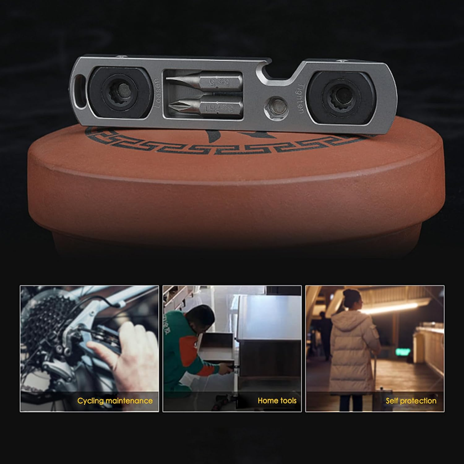 Pry Bar | Key Chain Pry Bar,Heavy-Duty Compact Lightweight Tool Wrench for Automotive Repair Firefighting Rescue Home Improvement image number 4