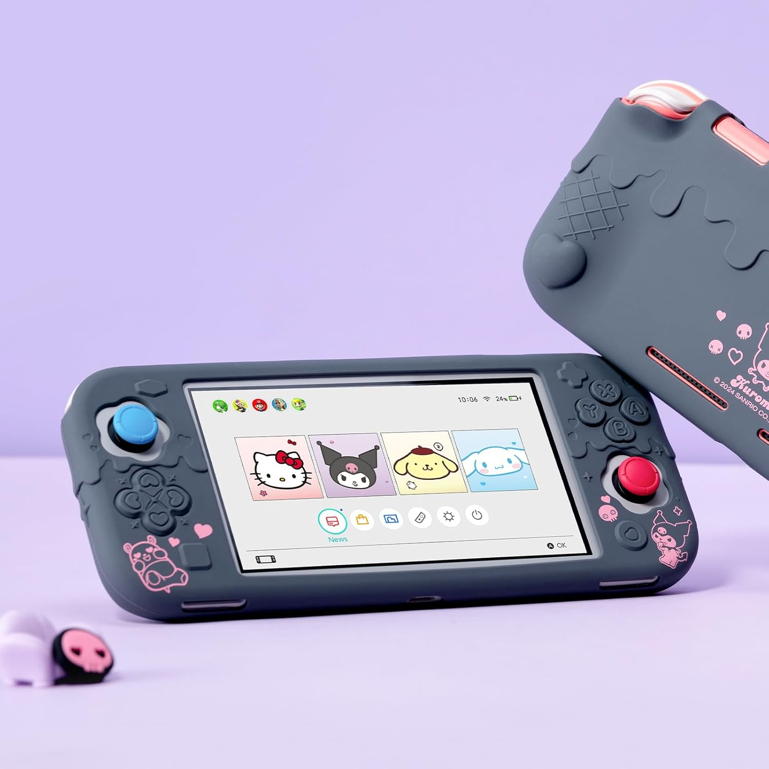 Kuitmor Protective Case for Switch Lite,Anti-Scratch Protective Shell,Soft Silicone Cover Case for Switch Lite 2019 with 2 Thumb Grip Caps - KLM image number 6