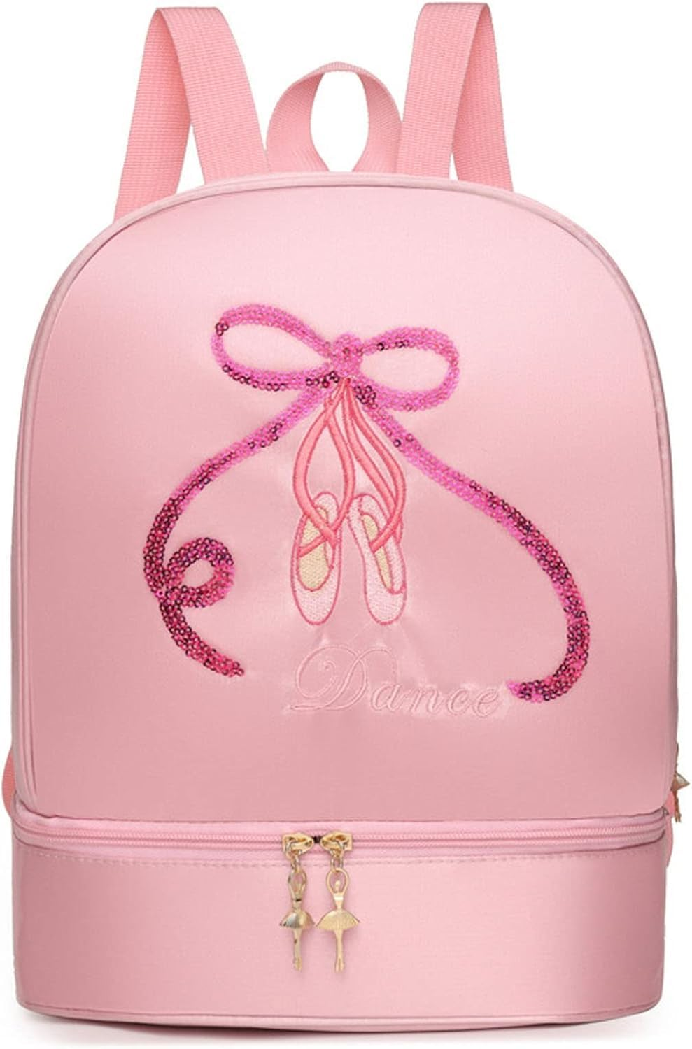 Ballet Dance Backpack with Separate Shoe Compartment,Little Girls Ballerina Bag Embroidery Dance Toddler Bag Storage Bag image number 5