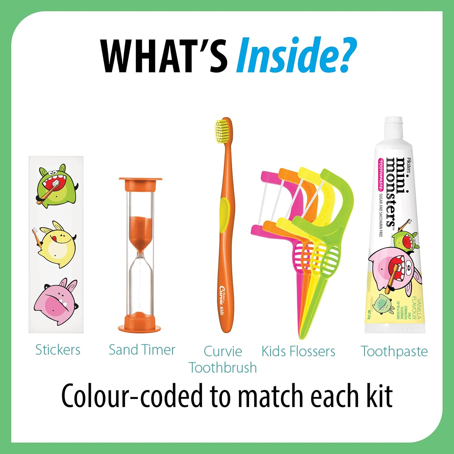 Piksters Junior Mini Monsters Oral Care Kit