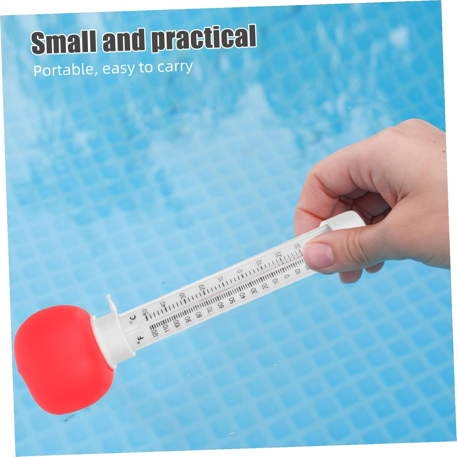 NOLITOY Floating Pool Thermometer Tomato Shape Accurate Water Temperature Gauge for Bath Swimming Pools Hot Tubs Spas Safe image number 4