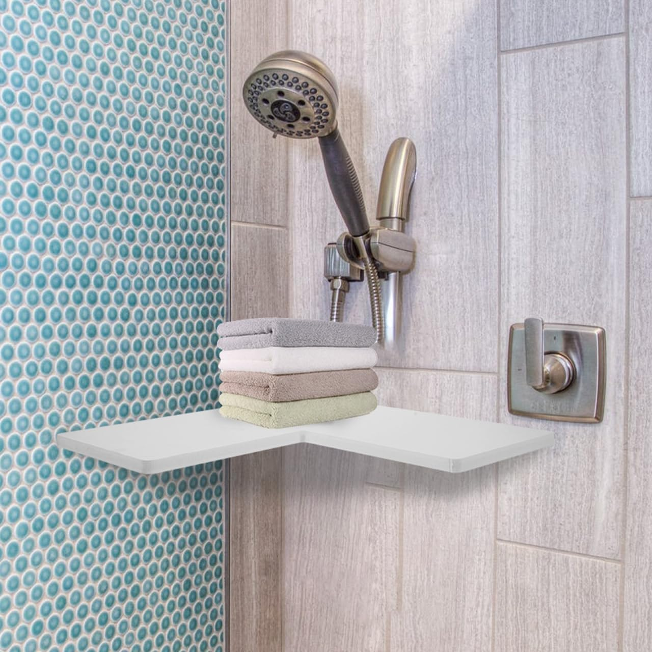 Ciieeo Floating Corner Shelf No Drilling Wall Mount Storage Rack for Bathroom Kitchen Bedroom - Space Saving Corner Wall Organizer for Home