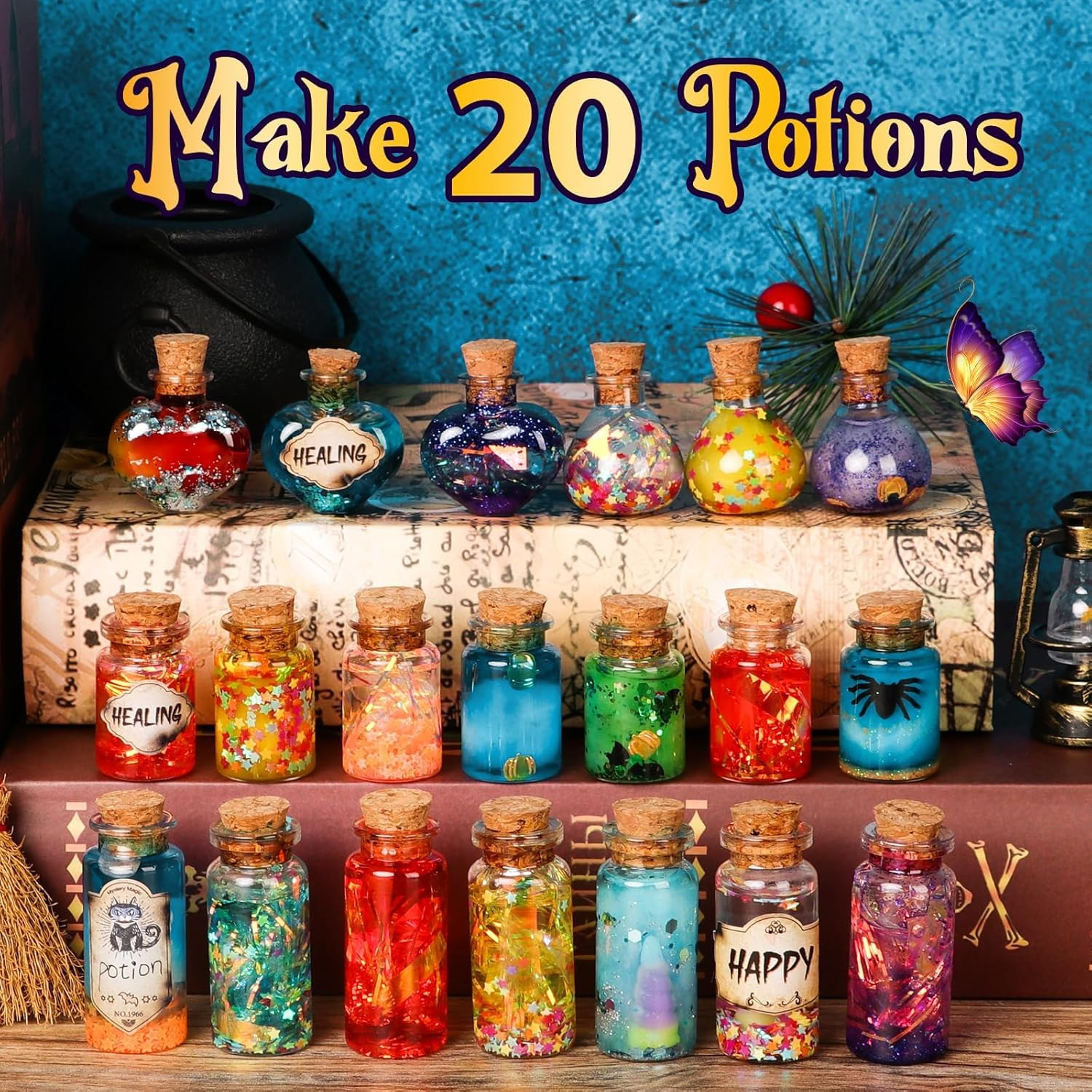 Magic Potions Craft Kit for Kids, 20PCS Fairy & Witch Potion Bottles Making Set, DIY Arts & Crafts Science Kit for Boys and Girls Ages 6-12 - Birthday Gift, Halloween & Christmas Party Decor image number 5