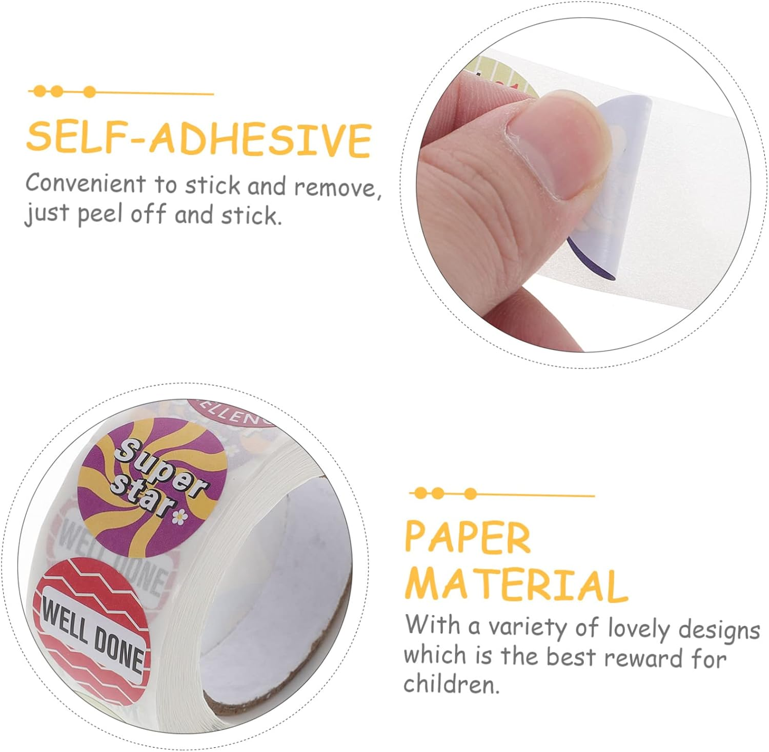 HAPINARY 1Roll Cartoon Reward Stickers for Boy Girl Self-Adhesive Motivational Stickers for Teachers and Students Fun Classroom Reward Labels Encouraging Stickers for School Activities image number 1