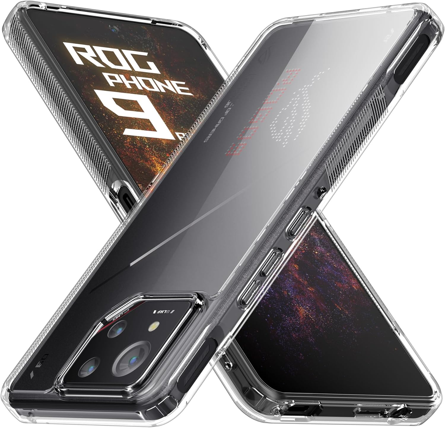 Foluu Asus ROG Phone 9/9 Pro 2024 Case, Back Transparent Matte PC Hard Shell Shockproof Case for Asus ROG Phone 9/9 Pro 2024 (Black)