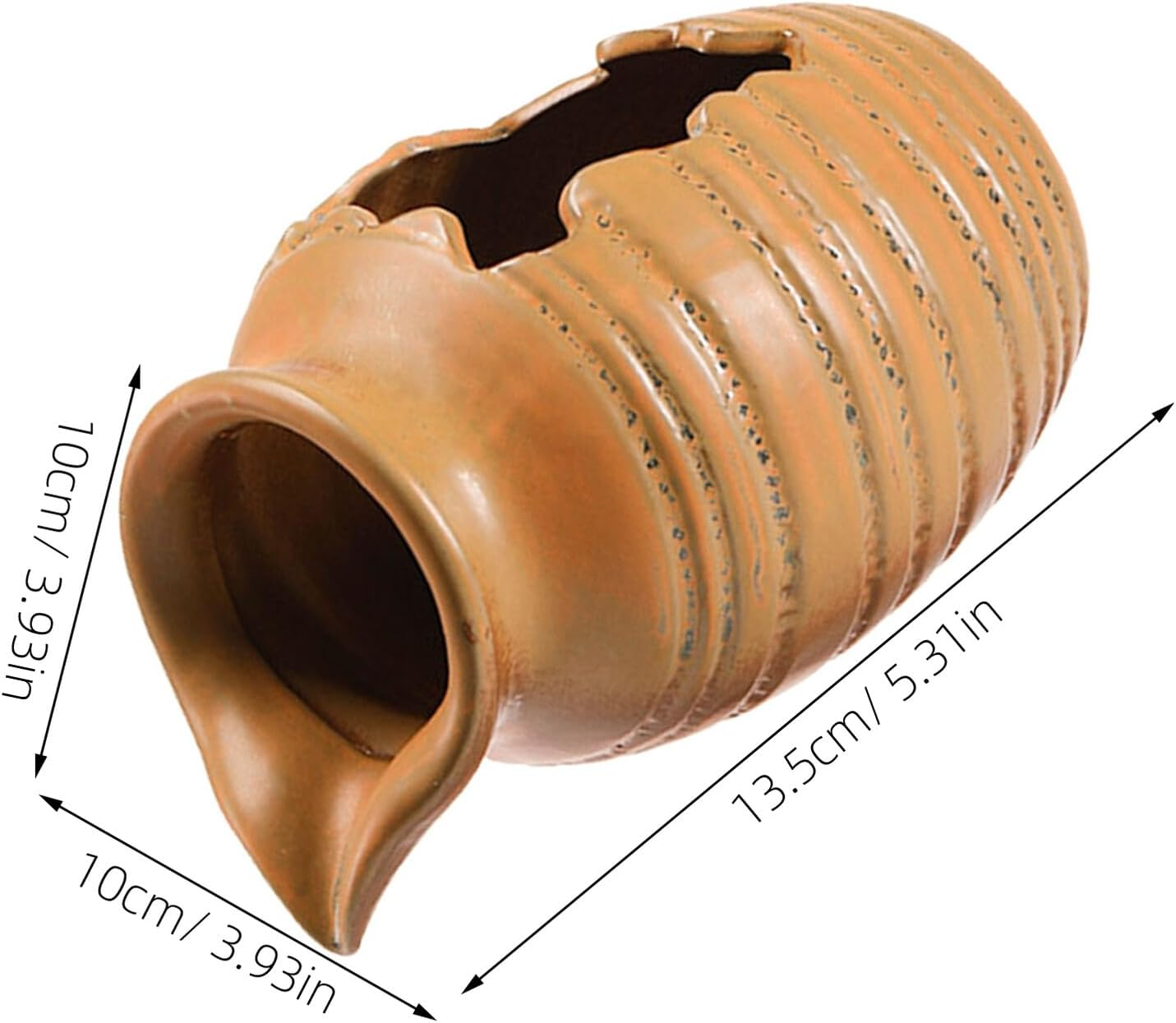 Ceramic Water Dispenser Fountain for Outdoor Multi-Functional Hydroponic Planter Jar for Garden Balcony Courtyard Elegant Water Flowing Design Not Includes Pump