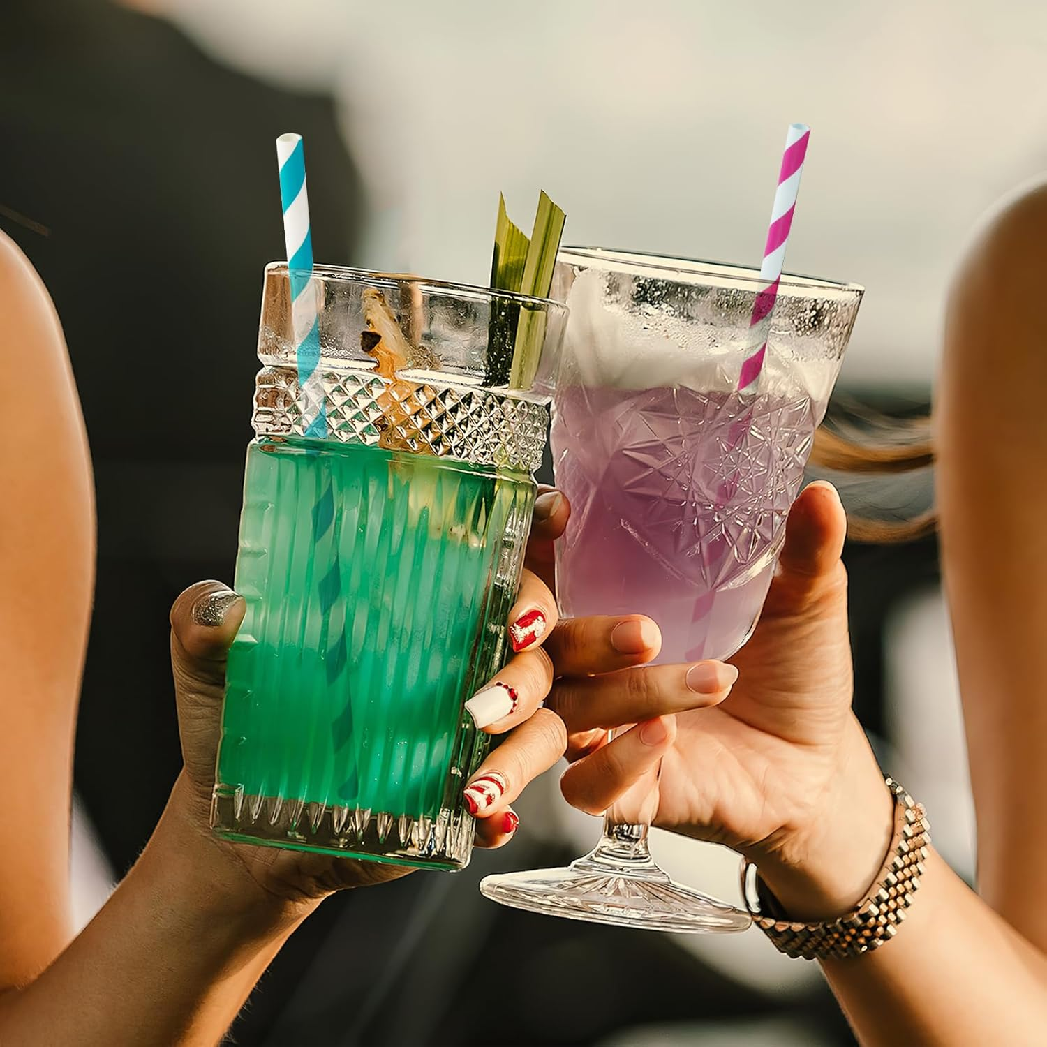 Bushhaven 200 Count Bulk Biodegradable Paper Straws in Assorted Colors, Plastic Free Eco-Friendly Straws for Parties, Celebrations, Events, Cocktails, Juice, Smoothies, Milkshakes, Coffee and Soda image number 6