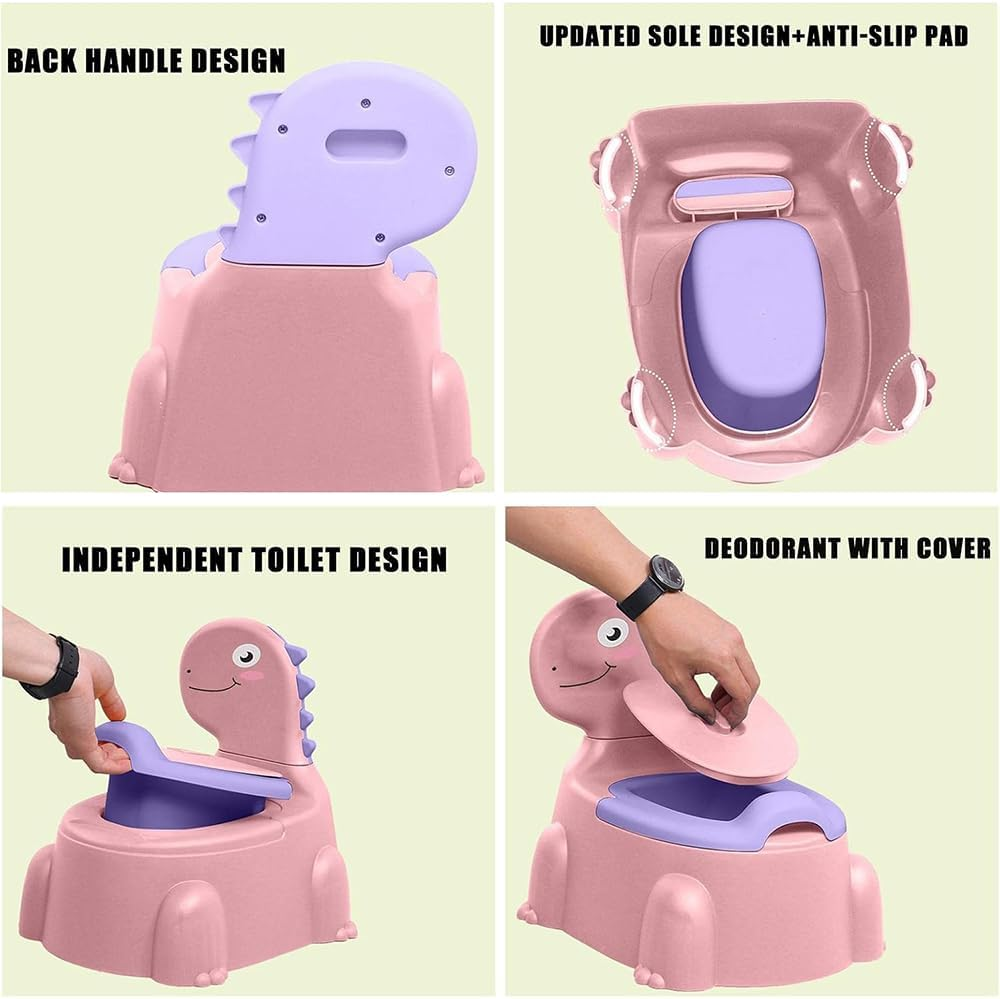 Kids Potty Seat, Toddler Potty Chair with Lid, Portable Toilet Training Chair, Kids Potty Training Seat, Folding Toilet Seat, Safe Toddler Toilet, Children Emergency Toilets for Kid 1-6 Years image number 2