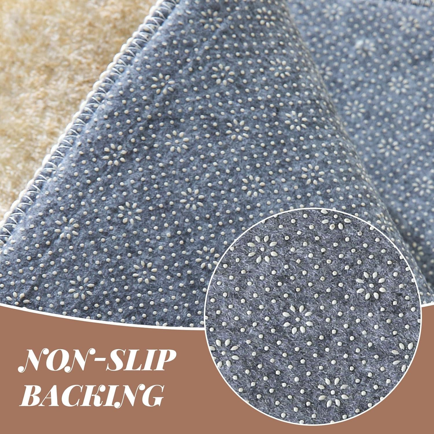 Cinknots Area Rugs Modern Living Room Rugs Anti-Skid Carpet Imitation Cashmere Rug for Bedroom Room Kitchen Home Decor Carpet Floor Mats (Brown/Gold) (160X200Cm) image number 2