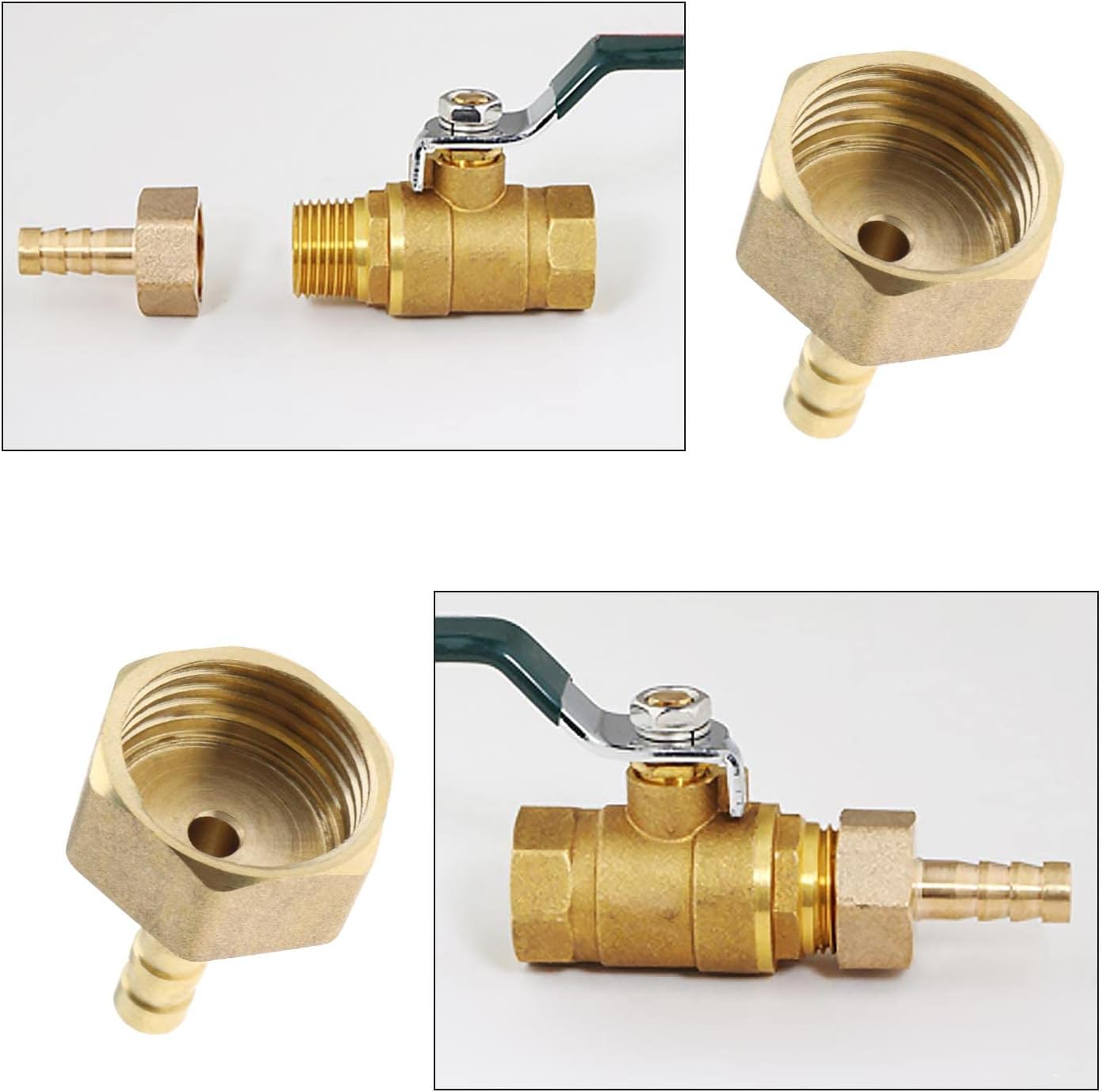 Emsea 2PCS 6Mm to 1/2 Inch BSP Female Thread Barb Brass Fitting Connectors Hose Barbed Joint Adapter Coupler for Fuel Air Gas Water Oil image number 4